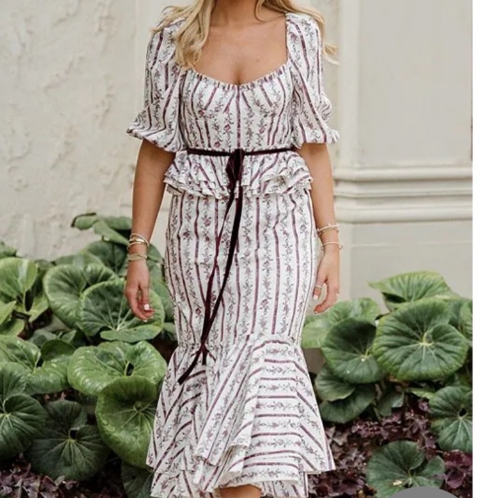 NWT Antonio Melani
x Nicola Bathie Florence Floral Print Sweetheart Midi Dress